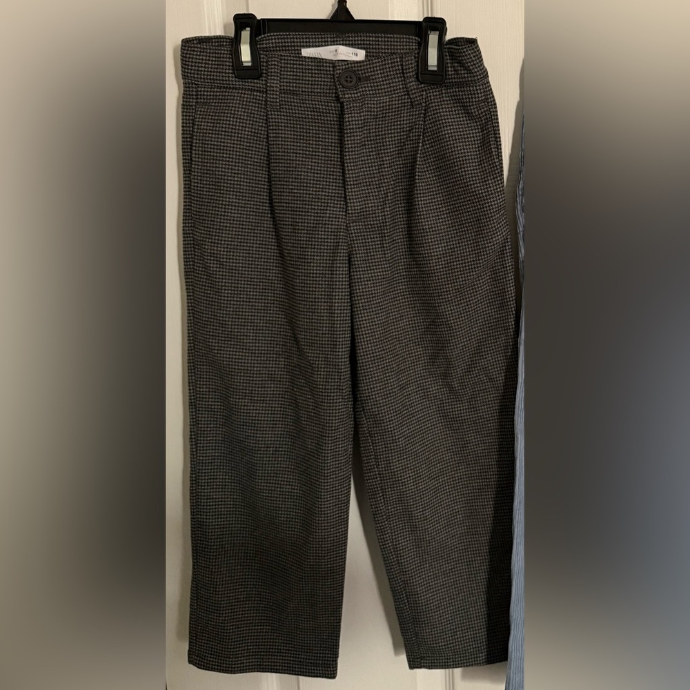 Zara Kids Gray Checkered Casual Pants